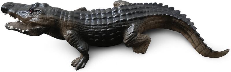 VEDY Realistic Crocodile Toy for Kids Animal Figure Gag Toy(Dark Brown / Green)