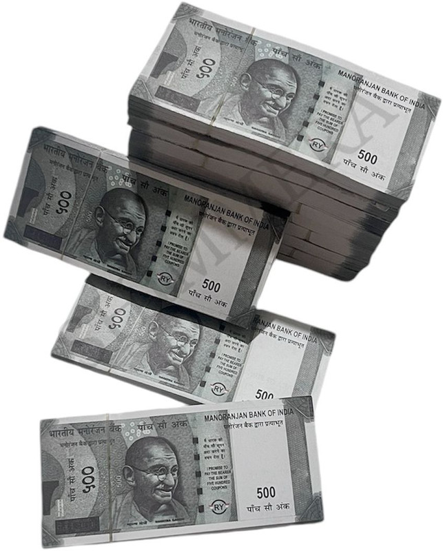 SHIMMERA New Artificial Dummy currency Fake Notes 5 Bundles of 500 Nakli notes 500 Artificial Currency Playing Learn Skills Fake Money Fidget Toy Gag Toy(Green)