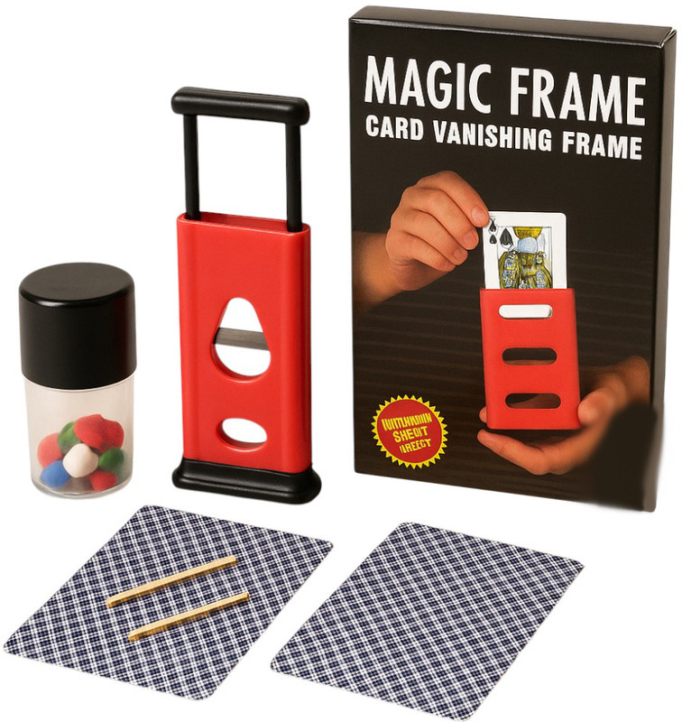 NOWAIT Magic Classic Wonder Trick Combo cube dabi, finger cutter, frame, card stick crazy cube dabi, finger cutter, magic frame, card stick Gag Toy(Multicolor)