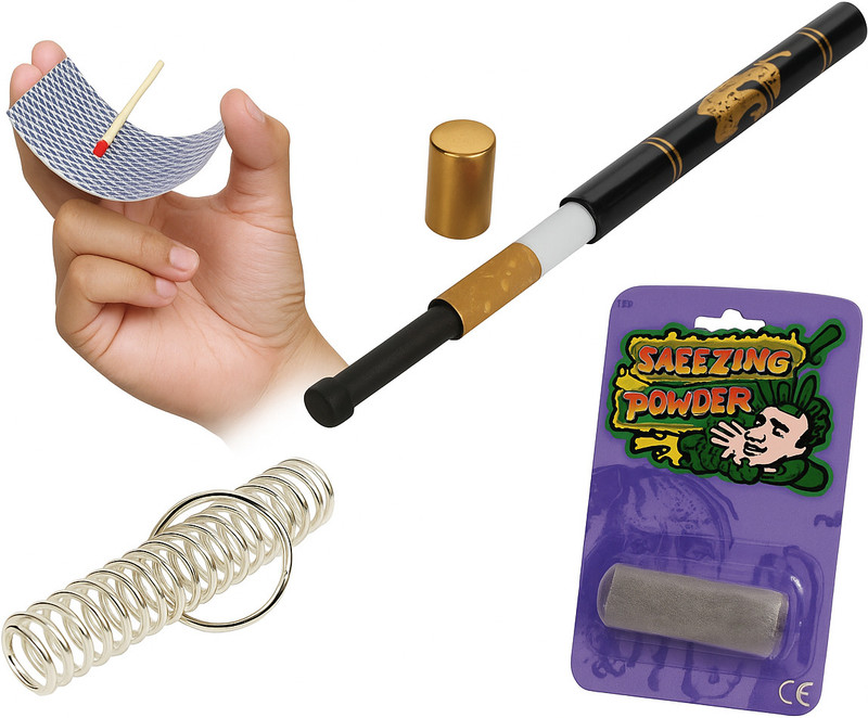 Clubics unique Magic Item card stick, cigarette, spring, sneezing amazing magic fun card stick, cigarette, spring, sneezing Gag Toy(Multicolor)