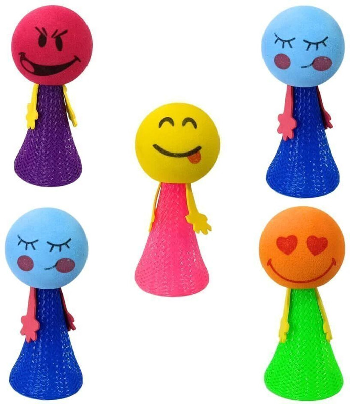 ANO Jumping Spring Toy for Kids, Return Gifts for Birthday, Playing Toys(Pack of 5) Gag Toy(Multicolor)