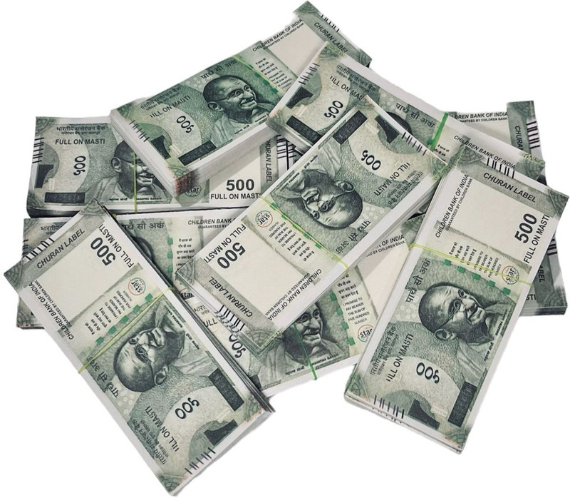 Zinnia Dummy currency 500 Rupees Duplicate Money (Pack of 500) Fake Notes Nakli Note Fidget Toy Gag Toy(Multicolor)