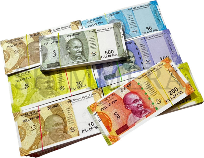 SHIMMERA VIRAL Dummy Currency Fake Notes Prop Money Set (600 Notes) | Kids Educational Play, Prank, Fidget & Gag Toy(MUTICOLOUR)