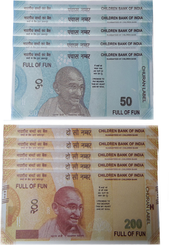PTCMart Nakli Indian Fake Currency Note 50-and-200-200pcs Fun Paper Kids gag toy Gag Toy