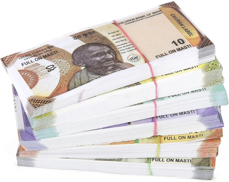 Taabar Fake Currency Notes Bundle for Reels & Kids Play 6 X 100=600 Notes GAG TOY Gag Toy(Multicolor)
