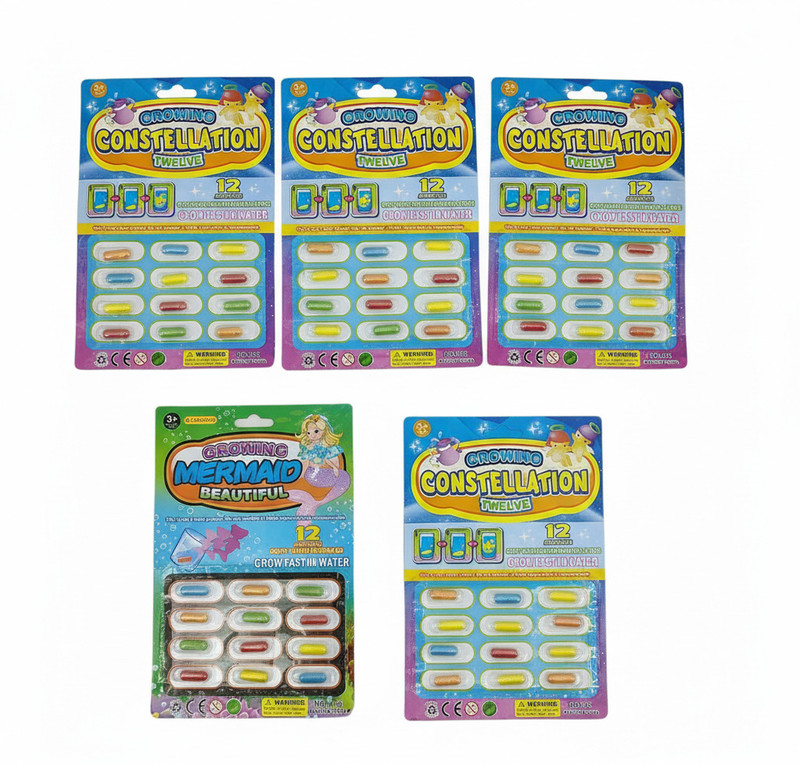 FunBlast Soft Water Grow Animal Magic Capsules Toy with Different Creatures | Pack of 5 Foam Animal Magic Capsules Toys, Gag Toy(Multicolor)