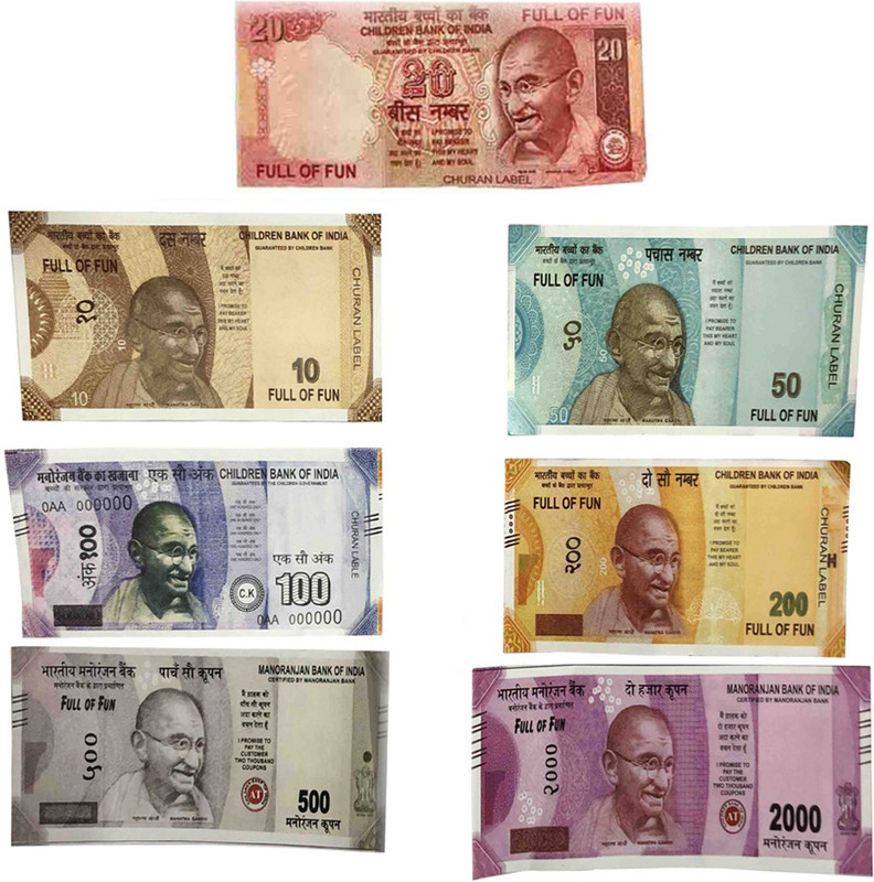 PTCMart Dummy Currency notes 50 each 2-5 | 10-20 | 50-100 | 200-500 | 2000 Notes 450pcs gag fake notes Gag Toy