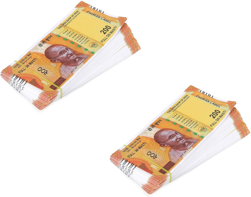Laserbot KIDS DUMMY CURRENCY FOR MOVIE SHOOTING Currency for Kids (2 GADDI X 100=200 Each) Denomination (Number 10 ONLY) Gag Toy(Multicolor)