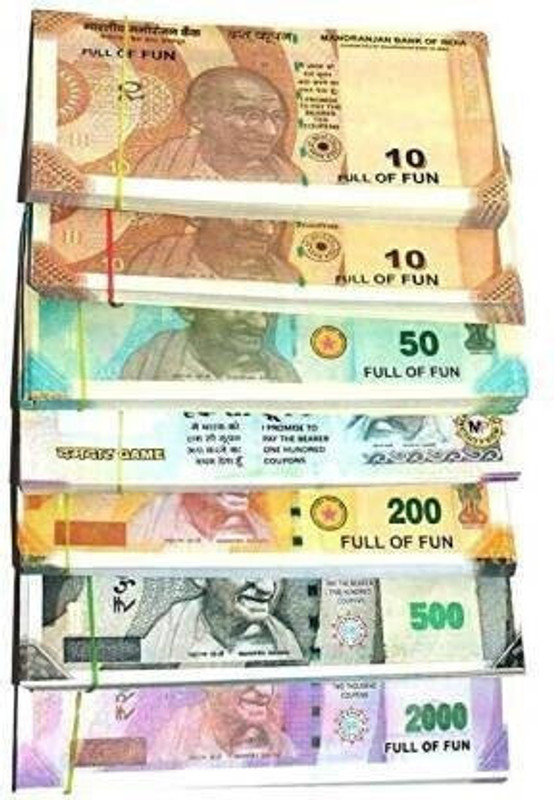 BBS DEAL ( 30*6 =180 Note)Latest Design Dummy Currency Notes of Money for Kids with Kids Activity Manual Multicolor Nakli Notes or Fake Money Notes for Kids New Fake currency Note Gag Toy(Multicolor)
