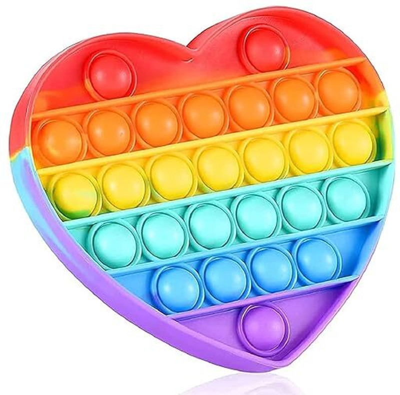 AKFLICKS Heart Push Pop Bubble Fidget Sensory Toy, gag toy Gag Toy(muticolour)