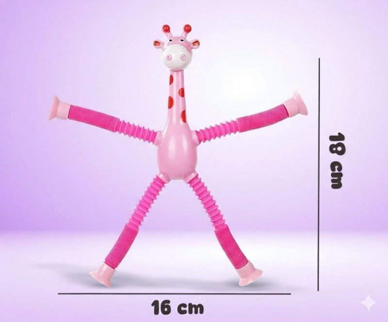 Saaishvi Telescopic Suction Cup Toy With LED Light / Giraffe (Pack of 2) Telescopic Suction cup toy Gag Toy(Pink, Purple, Yellow, Blue)