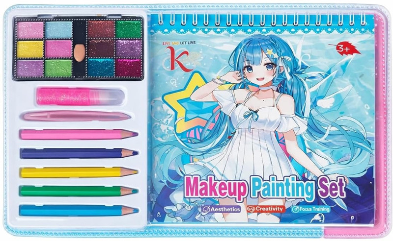 pmh Kids Makeup Painting Set with Coloring Book & Art Supplies NA Gag Toy