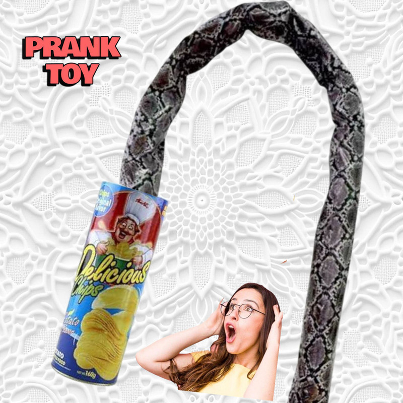 taka saki magic prank potato chips fake gag toy snake delicious pringles potato chips spring chips Gag Toy(Multicolor)