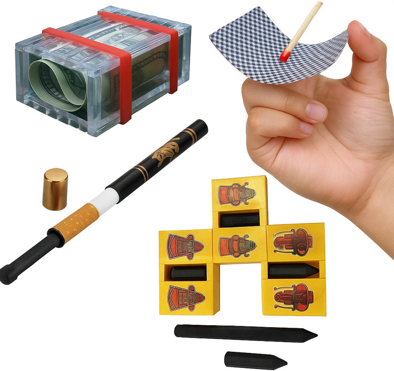 NOWAIT Wonder Supreme Magic Trick Box note box,cigarette,card sticky,pencil cutter note box, cigarette, card sticky, pencil cutter Gag Toy(Multicolor)