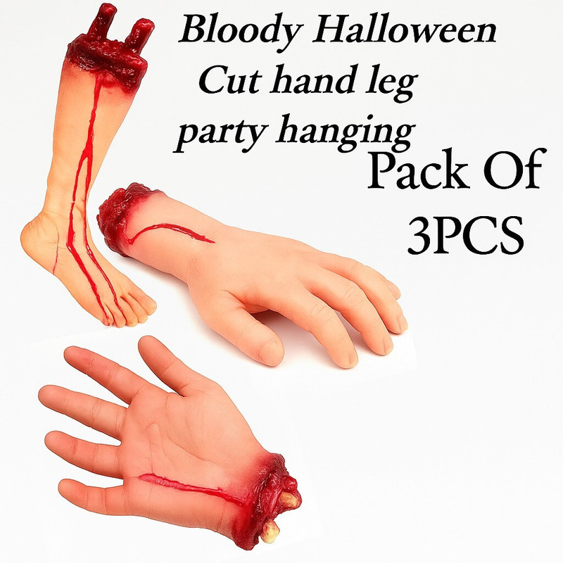 Orama Halloween Fake Bloody Hand & Leg Set | Scary Parts US5 HAND Gag Toy(Multicolor)