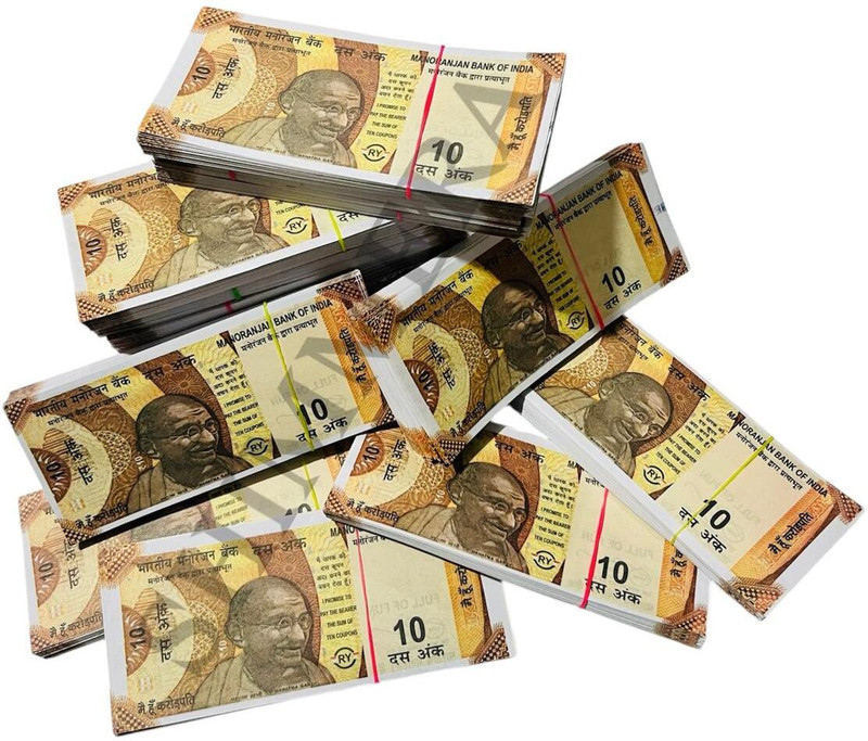 SHIMMERA Mahatma Gandhi Series ₹10 Dummy Notes – Pack of 500 | Realistic Toy Money for Kids 10 Rupee Fake Money Fake Note Nakli Note Dummy Currency Fidget Toy Gag Toy(MUTICOLOUR)