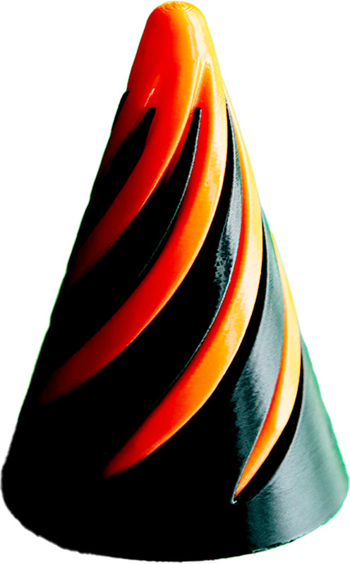wublue Mini Spiral Cone Fidget Toy Compact Fidget Cone Pocket-Sized Stress Relief Spiral Cone Gag Toy(orange and black)