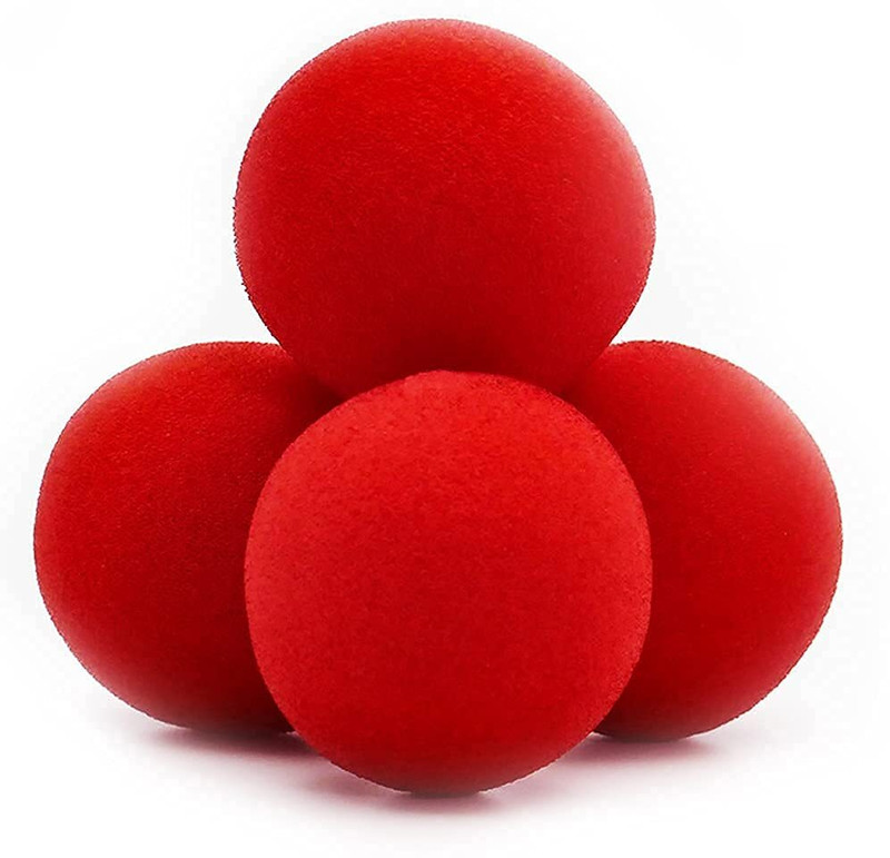 MYSTIFY MAGIK Sponge Ball Soft Magic Trick | 4 Sponge Ball Soft 4.5 CM Sponge Ball Magic trick Gag Toy(Red)