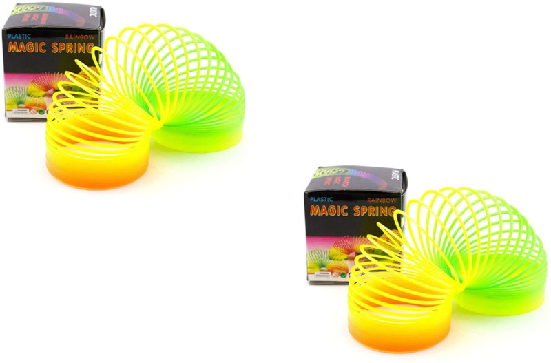 SA Enterprises (Pack of 4 Box) Magic Rainbow Spring Toy Bouncy Expandable Slinky Gift Stretchy Magic Spring Gag Toy(RainBow)