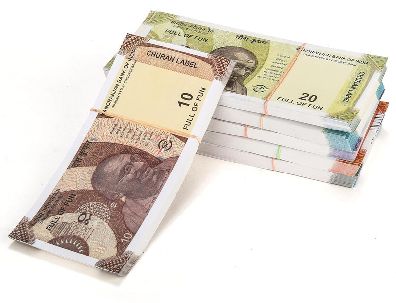 The ToyzKart note1 Dummy Mix Notes Fake Currency Set of 6 (100*6=600 notes) Gag Toy(Multicolor)