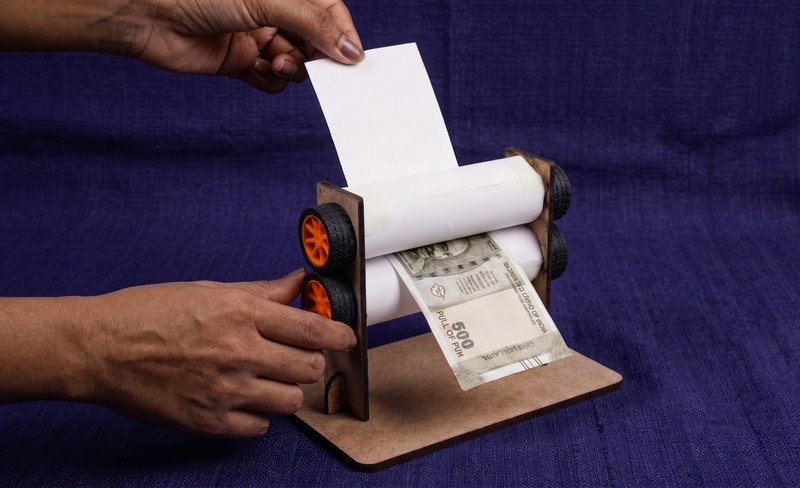 ERH india Money Printer Science Working Model Project for School Kids Students STEM Kit Money Printer Science Project Working Model Gag Toy