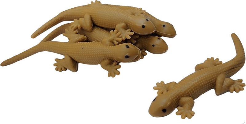 musbu Pack of 6pcs) Lizard Brown light and Fake Rubber Novelty Prank Life Like Insects Toy For Make Fool and fun gag toy Gag Toy(Brown light)