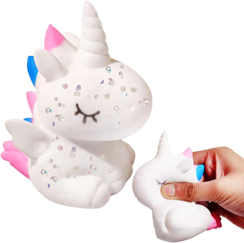FunBlast Squishy Unicorn Toy – Mini Animal Squishes, Soft & Slow Rising Stress Relief Toy Magic Wind up Butterflies Toys Gag Toy