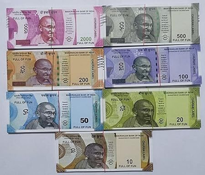 BRILLARE Dummy Currency 400 Fake Notes Artificial Playing Currency Learn Money Skills Gag toy Gag Toy(Multicolor)
