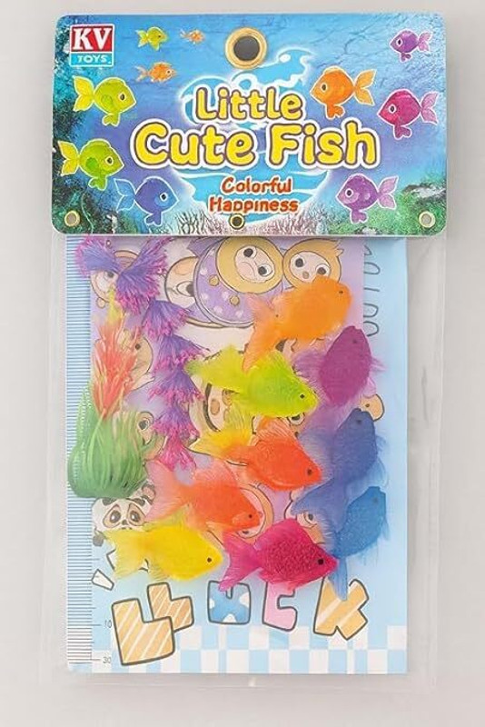 pmh Little Cute Fish Aquarium Toy Set – Colorful Mini Plastic Fish & Plants for Kids FUN Gag Toy