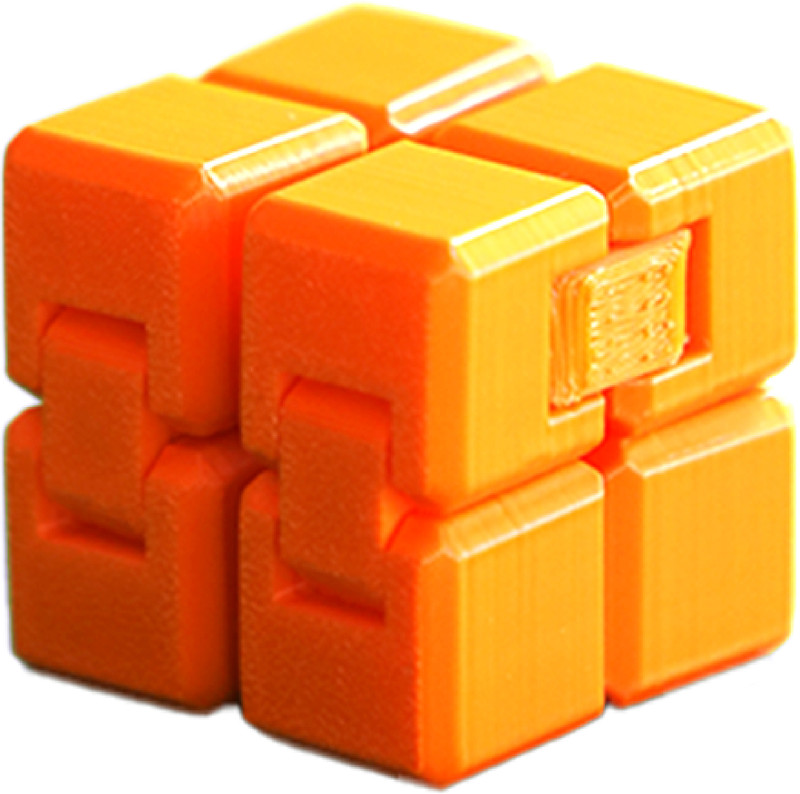 wublue Fidgettoy Focus Stress Relief Pocketsized Smooth Hinges Fun Infinity Cube Gag Toy(Orange)