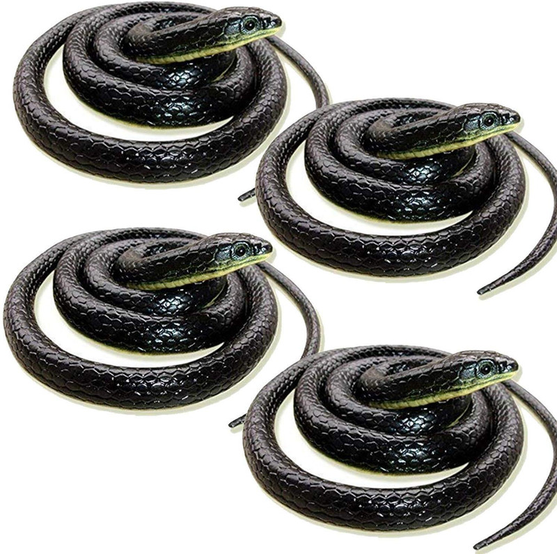 CJ CHILDREN'SJOY Realistic Fake Rubber Snake Gag Toy Artificial Snake Gag Toy Snake Gag Toy(Black)
