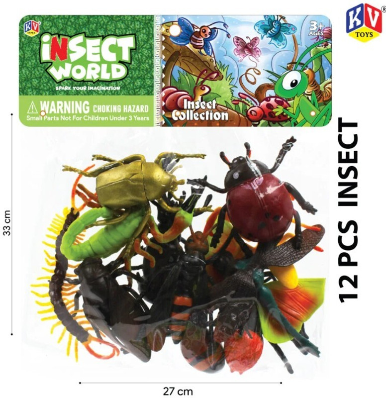 XERUS Insect Toy for Kids 12 Pcs Big Size Toys for Boys, Girls, Prank Toys animal kids toy Gag Toy(Multycolor)