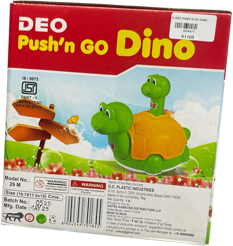 TWKS DINO PUSH N GO TOY TORTOISE Gag Toy