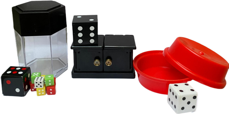 MYSTIFY MAGIK Magic Kit for Kids & Adults | 3 Dice Magic Tricks Set with Easy Instructions Magic tricks kit Dice Atomizer, Gamblers Dice, Vanishing Box Gag Toy(Multicolor)