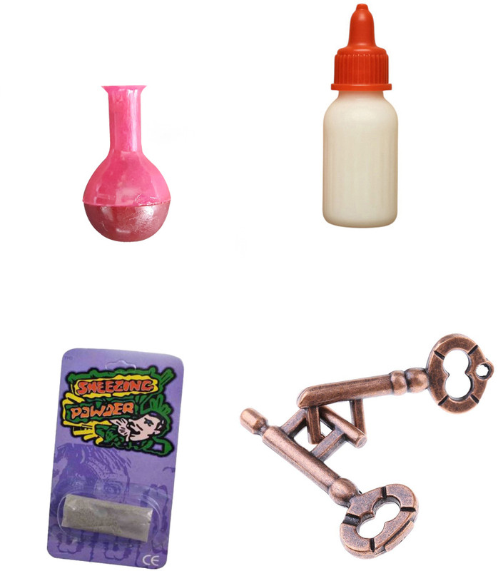 PTCMart amazing key, milk bottle, sneezing, pencil cutter unique Magic combo Gag Toy magic kit Gag Toy