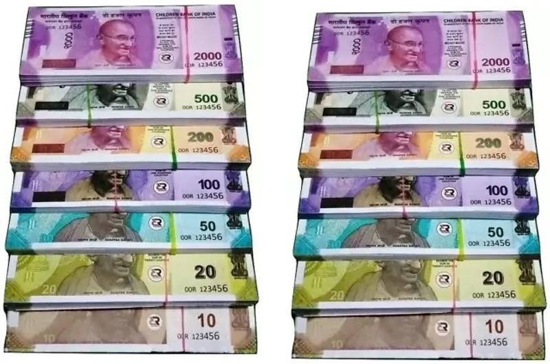 VROO (100*7=700 Notes) [Rs.10, Rs.20, Rs.50, Rs.100, Rs.500, Rs.2000 Notes] fake currency Gag Toy