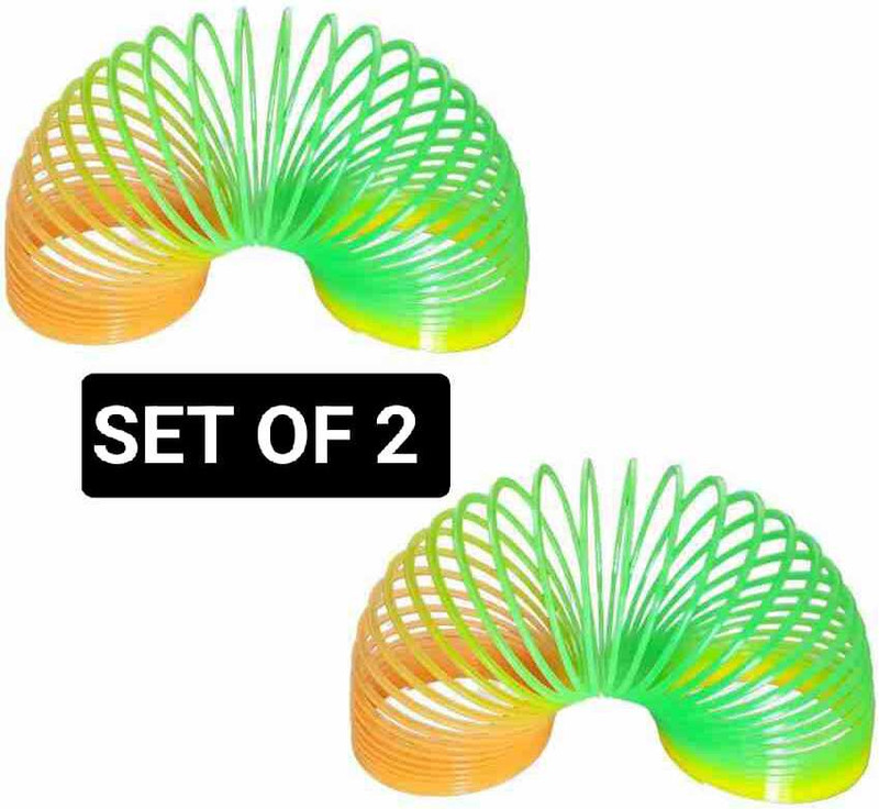 Citrine Set Of 2 Rainbow Spring Toy Expandable Long Size For Kids Boys Girls Spring Toy Gag Toy(Multicolor)