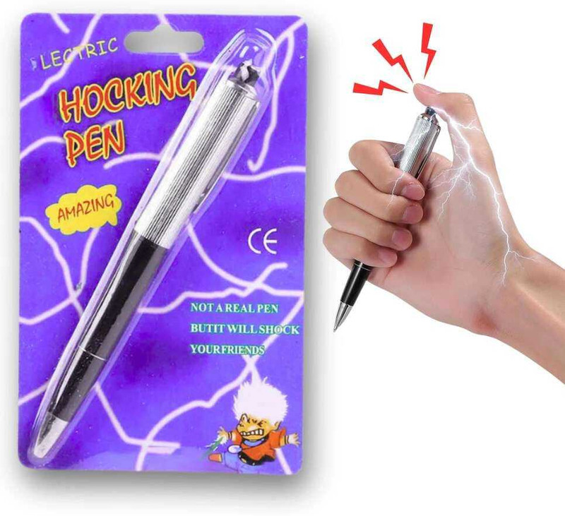 MJHUB Shock pen Electric pen Gag Toy(Black, Silver)