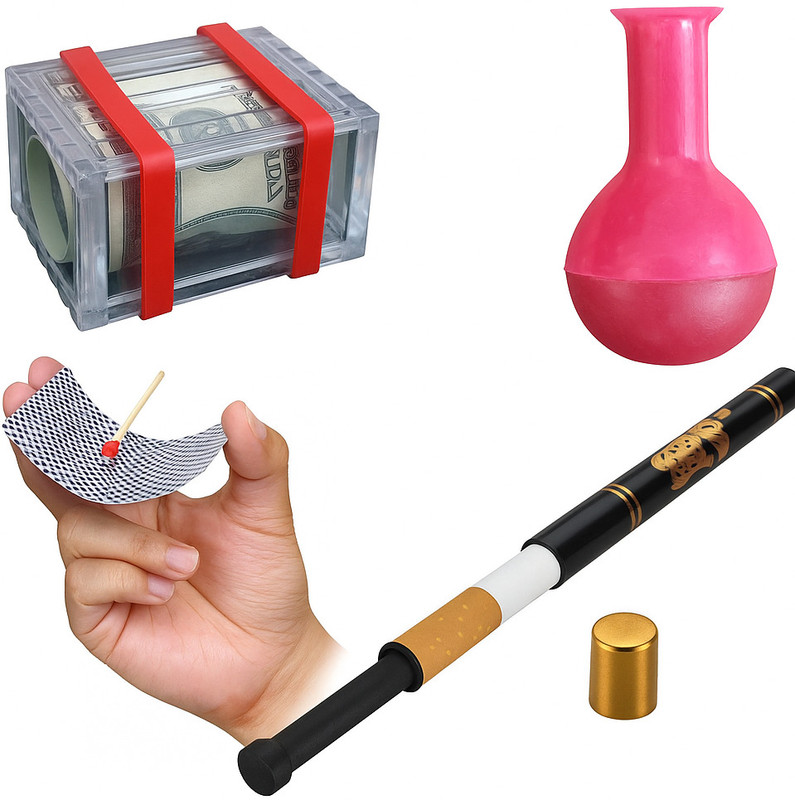 NOWAIT Wonder Premium Magic Trick Set note box, cigarette, card sticky, surai note box, cigarette, card sticky, surai Gag Toy(Multicolor)