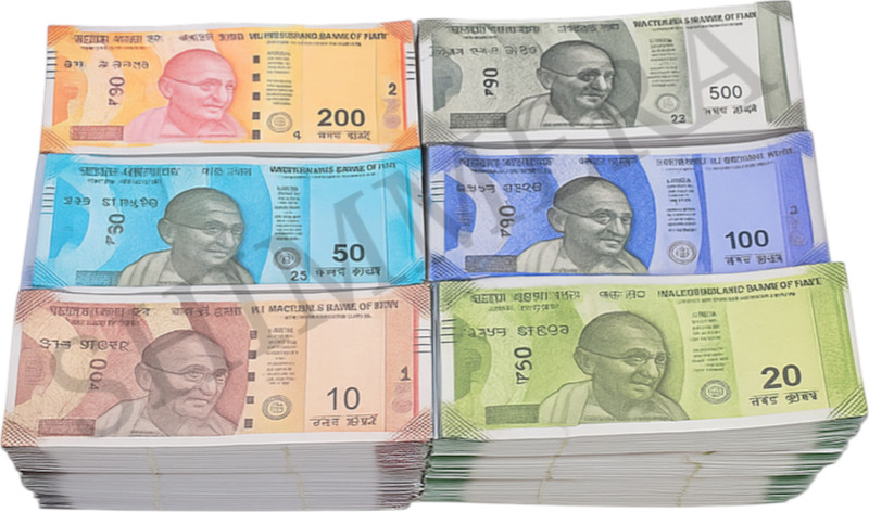 SHIMMERA "High Quality Indian Currency Notes Replica – ₹10 to ₹500 | Educational & Decorative Bundles" Fidget Toy Gag Toy(MUTICOLOUR)