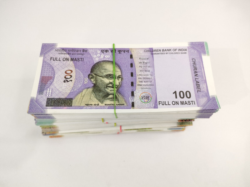 Velinor Indian Rupees Duplicate Money Fake Currency Notes Dummy Rupee Bundle Money (20*6=120 note each ) Money for Kids to Play Nakli Note 10 20 50 100 200 500 Gag Toy(Multicolor)