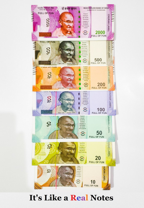 mayureshcollection Combo (8 Each x 7=56 Nakli Note) Playing Indian Currency Notes for Fun Paper Kids churan wale Note (( Nakli Note-10,20,50,100,200,500,2000 )) Nakli Indian Notes Gag Toy PRANK TOY Gag Toy (Multicolor) note Gag Toy(Multicolor)