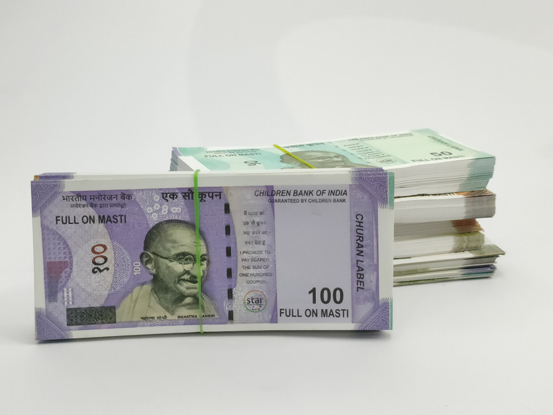 Velinor Paper Dummy Currency Notes for Kids Toys Learn Trading/Counting/Accounting Skill from Fake Money Set of 120PC Money Toys for Kids/Nakli Note ki Gaddi Gag Toy