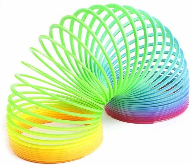 PMW Magic Spring Rainbow Bouncy Expandable Slinky Toy Multicolor (Pack of 2)(Multicolor)