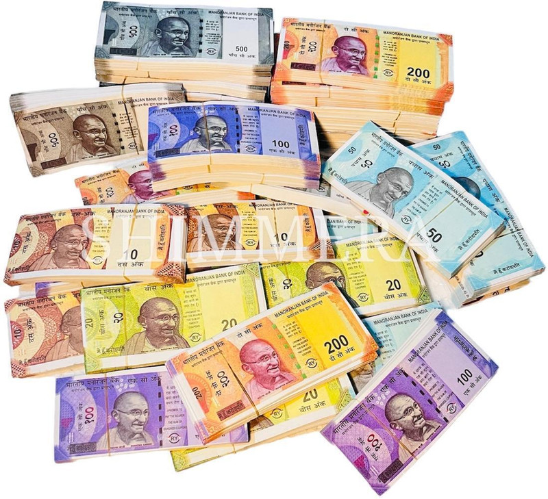 SHIMMERA (100 X 6 = 600 Fake Note) Playing Indian Currency NAKLI NOTE Nakli Paise DUMMY CURRENCY Fidget Toy Gag Toy(MUTICOLOUR)