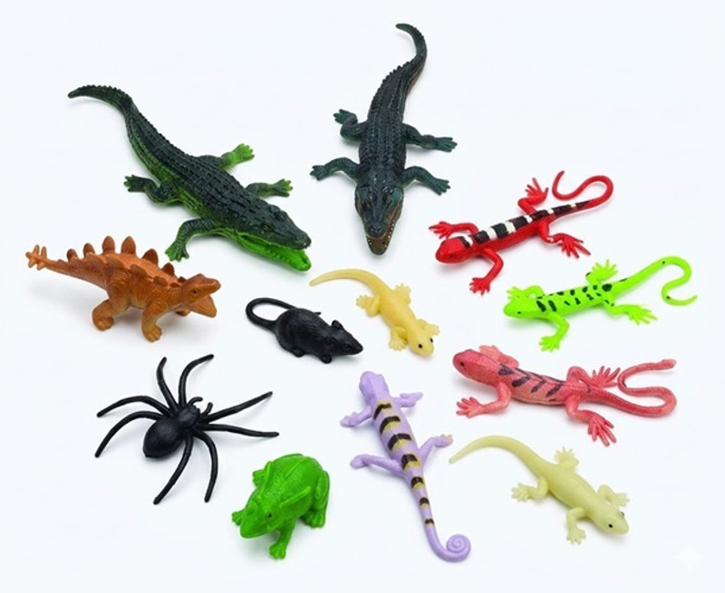 VEDY animal toys set crocodile lizard rat spider dinosaur combo pack gang toys Gag Toy(Multicolor)