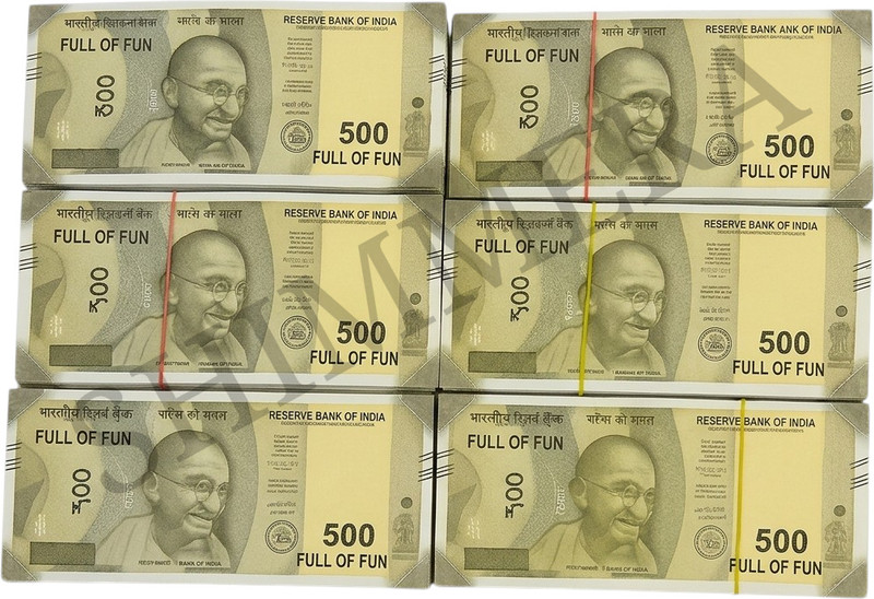 SHIMMERA 500 Rupee Fake Currency Bundle – (Pack of 500 Notes) Play Notes for Kids & Events Fidget Toy Gag Toy(Green)