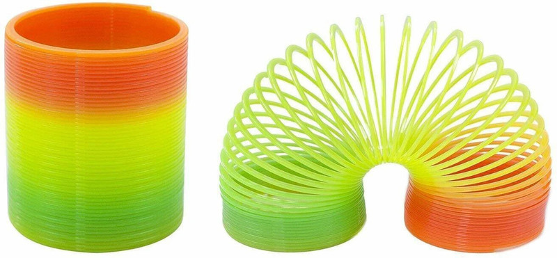GUNGUN Rainbow Magic Plastic Spring Toy (PACK OF 2) SPRING Gag Toy(Multicolor)