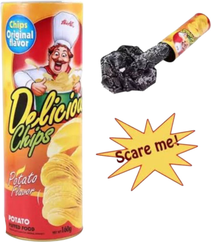 taka saki magic prank potato chips fake gag toy snake delicious pringles potato chips spring chips Gag Toy(Multicolor)
