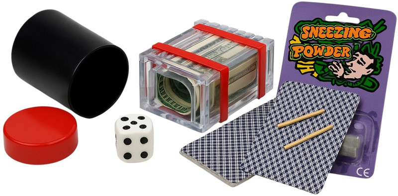 vkmart Universal Magic Tricks Starter Set dice dabi, note box, card stick, sneezing dice dabi, note box, card stick, sneezing Gag Toy(Multicolor)